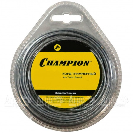 Корд триммерный Champion Alu Twist 3.0мм, 60м (витой)+нож  в Тюмени