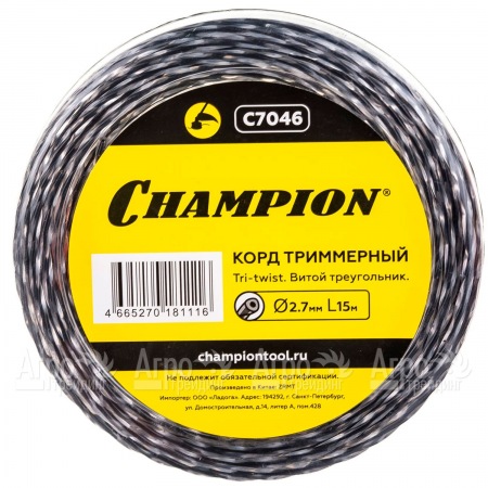 Корд триммерный Champion Tri-twist 2.7мм, 15м (витой треугольник)  в Тюмени