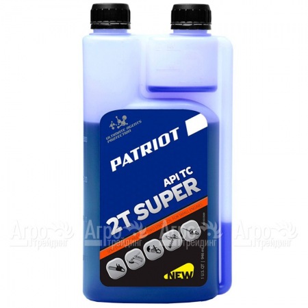 Масло полусинтетическое с дозатором Patriot Super Active 2T 0.946 л для 2-х тактных двигателей  в Тюмени