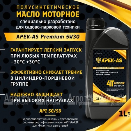 Масло моторное всесезонное полусинтетическое APEK-AS Premium 5W30 (1,0л.) для 4-х тактных двигателей в Тюмени