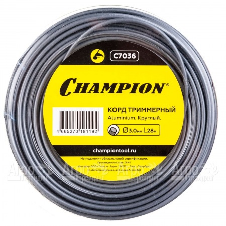 Корд триммерный Champion Aluminium 3.0мм, 28м (круглый)  в Тюмени