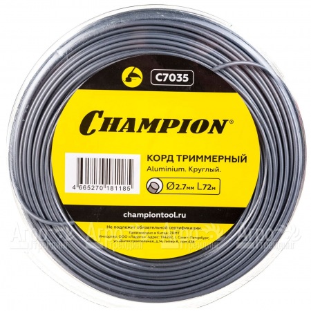 Корд триммерный Champion Aluminium 2.7мм, 72м (круглый)+нож  в Тюмени