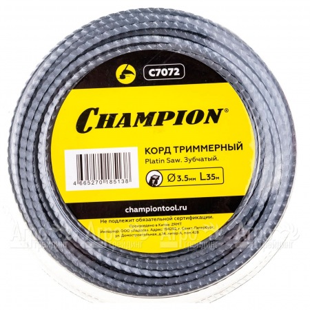 Корд триммерный Champion Platin Saw 3.5мм, 35м (зубчатый)+нож  в Тюмени