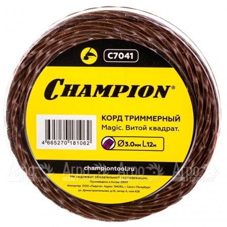 Корд триммерный Champion Magic 3мм, 12м (витой квадрат)  в Тюмени