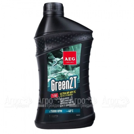 Масло синтетическое AEG Green HP 2T Motor Oil API TC 1 л для 2-х тактных двигателей  в Тюмени