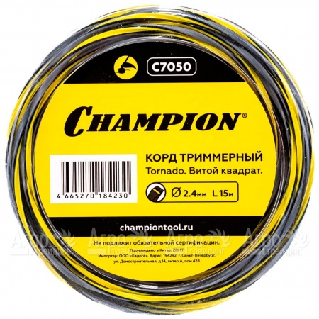 Корд триммерный Champion Tornado 2.4мм, 15м (витой квадрат)  в Тюмени