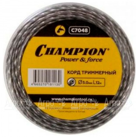 Корд триммерный Champion Tri-twist 3.0мм, 12м (витой треугольник)  в Тюмени